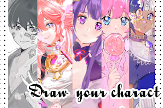 Review  draw ocs fanarts on my style with less then 24hours