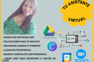 a manejar software CRM, llevar agendas, llamadas