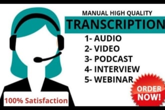 transcribe audio, video, and podcast transcription within 3 hours