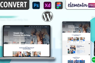 convert xd, PSD, figma to wordpress website using elementor pro