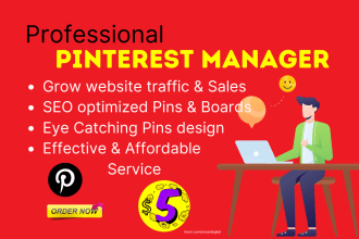 be your pinterest marketing manager, do SEO, setup grow fast