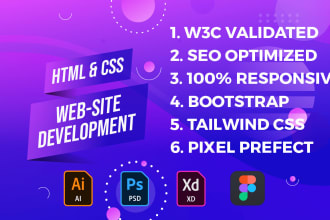 convert psd to html, figma to html with bootstrap