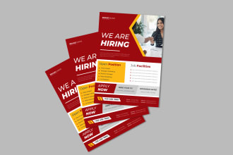 design business flyers for hiring, charity, and senior care flyer, brochure