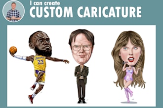draw a caricature in a style shown in my examples