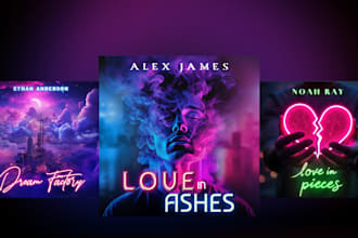 design neon single cover art and album cover design