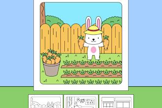 draw children coloring book illustration