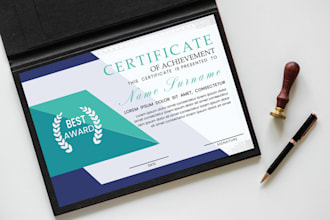 craft professional award certificates to elevate your brand