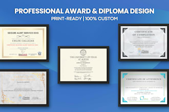 design professional award certificates and diploma