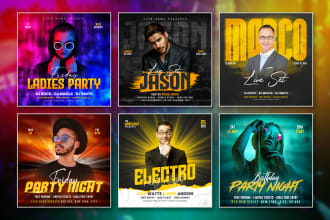 create event, hip hop, dj, ladies night party, club flyers