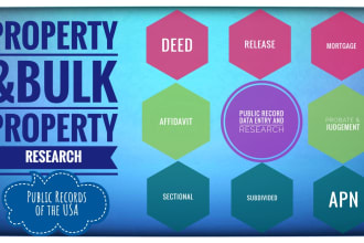 do USA data entry and USA property research from legal and public record