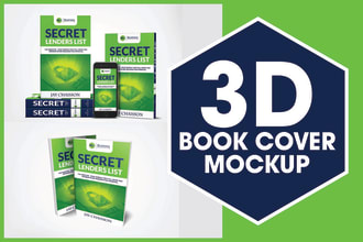 create 3d book and ebook cover mockup in different styles