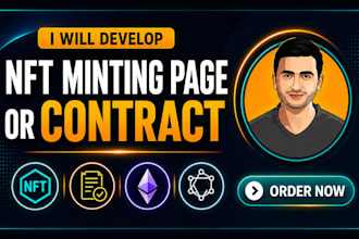 develop an nft contract and minting website