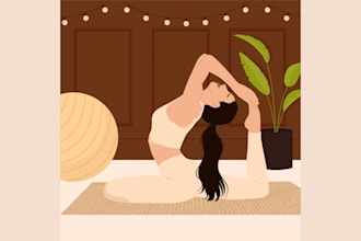 create flat minimalist vector illustrations
