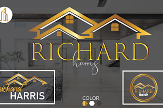 design elegant real estate logo with branding kit