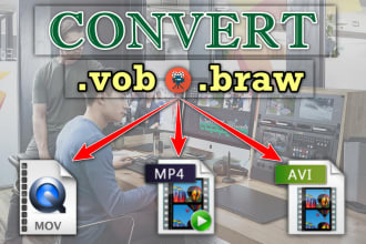 convert your vob video or braw video files to mp4 format