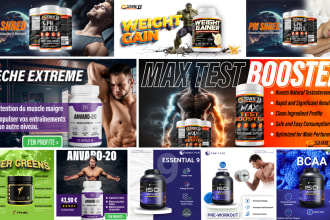 design social media graphics for fitness supplements