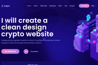 create a clean design cryptocurrency website