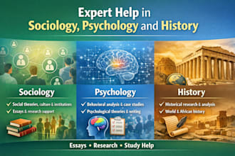 write psychology, sociology and history articles