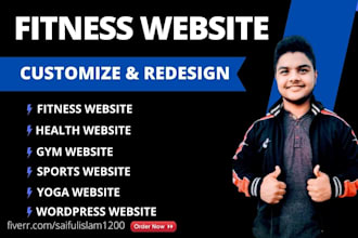 design a attractive fitness, sports, gym, workout wordpress website