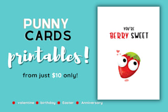 create funny valentine day card, greeting, birthday, easter
