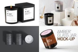 do minimal candle label, candle logo and box design