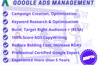 setup, manage and optimize google ads PPC adwords expert
