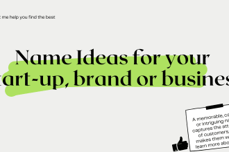help you find a catchy name for your startup or brand