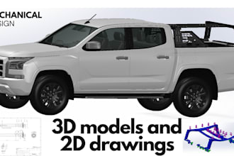 design mechanical 3d models or 2d drawings using solidworks