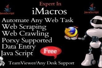 make imacros and javascript bot to automate any web task