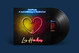 neon single cover art or album cover design or  cover art