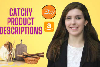 write amazing product descriptions for shopify, etsy, or your website