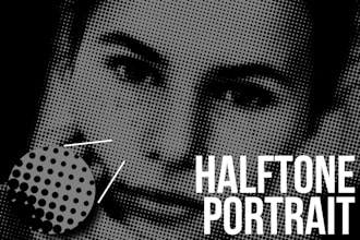 create a unique halftone portrait vector perfect as a gift
