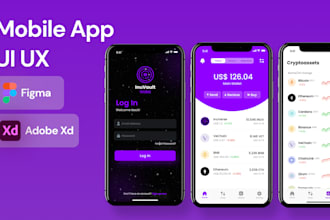 design mobile app uiux, create prototype and wireframe in figma or xd