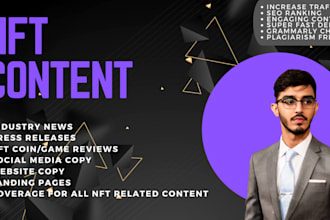 write SEO optimized nft, blockchain gaming, and gamefi blogs