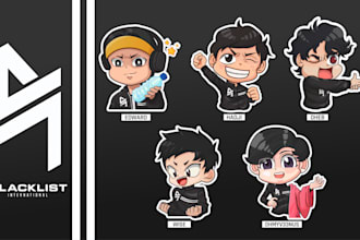 design premium anime chibi emotes sticker