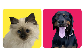 make amazing cartoon vector of your dog, cat or any pet