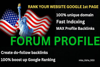 creat dofollow 1000 forum profile backlinks