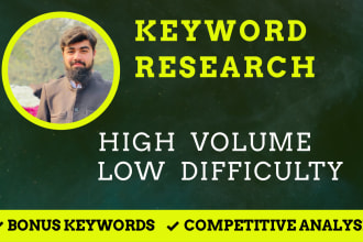 do SEO long tail keyword research and competitor analysis