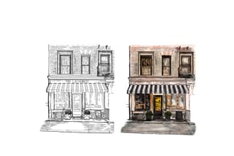 draw beautiful facade and storefront portrait for you