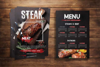 design restaurant menu, food flyer or poster design