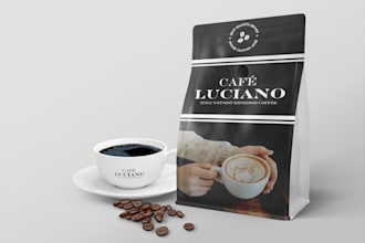 do a coffee bag label and packaging design