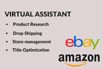 be your virtual assistant for ebay and amazon dropshipping