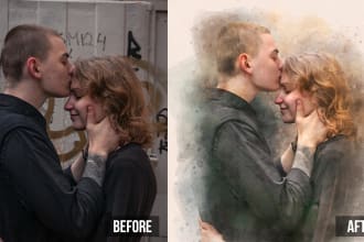 create a beautiful watercolor painting of your photo