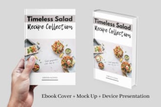 design a catchy ebook cover, mock up and device presentation