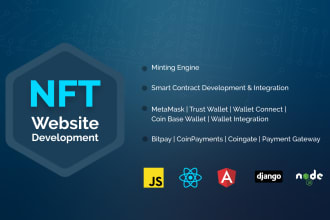 design and develop crypto nft website marketplace landing page