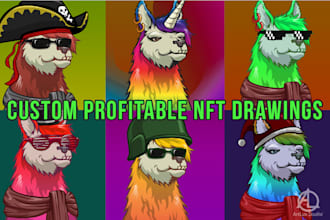 design custom crypto cartoon pixel nft art collection