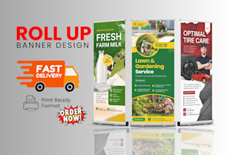 design roll up banner, retractable banner, pull up banner in 24 hours
