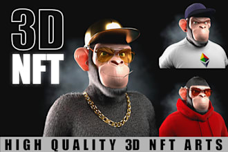 Top 10!  do 10k custom 3d nft art collection