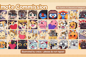 draw cute custom emotes and badges for you