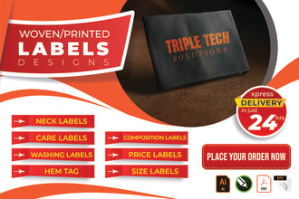 design woven and fabric labels and tag for your clothing line